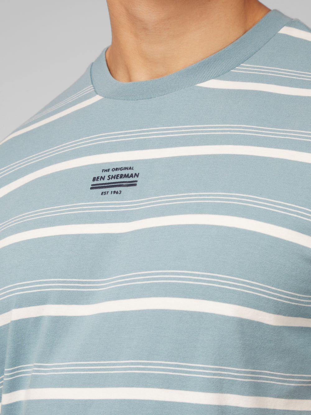 Camiseta Ben Sherman Fine Stripe Azuis | THZF80925