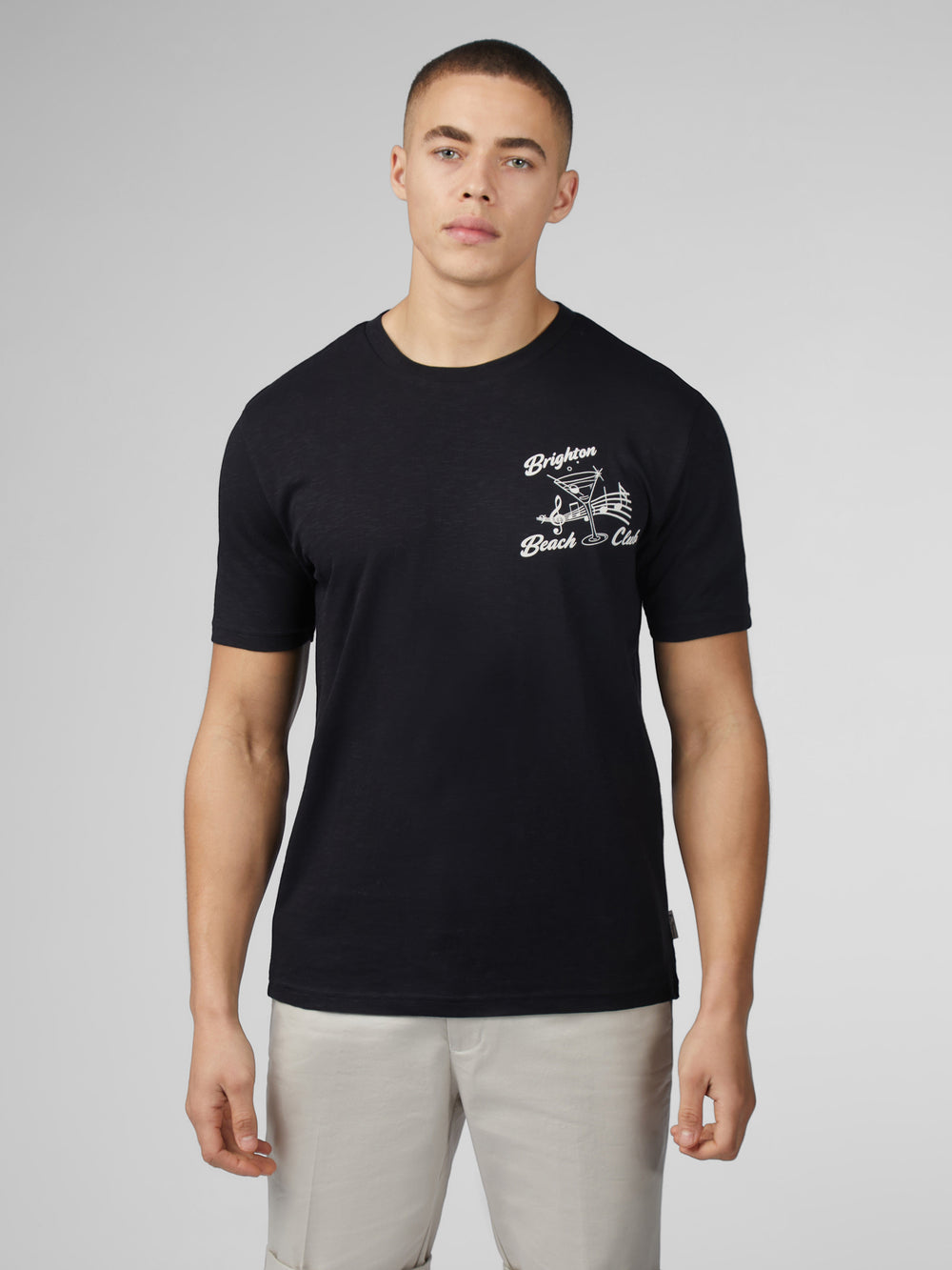 Camiseta Ben Sherman Signature Brighton Beach Club Pretas | TKUM85319