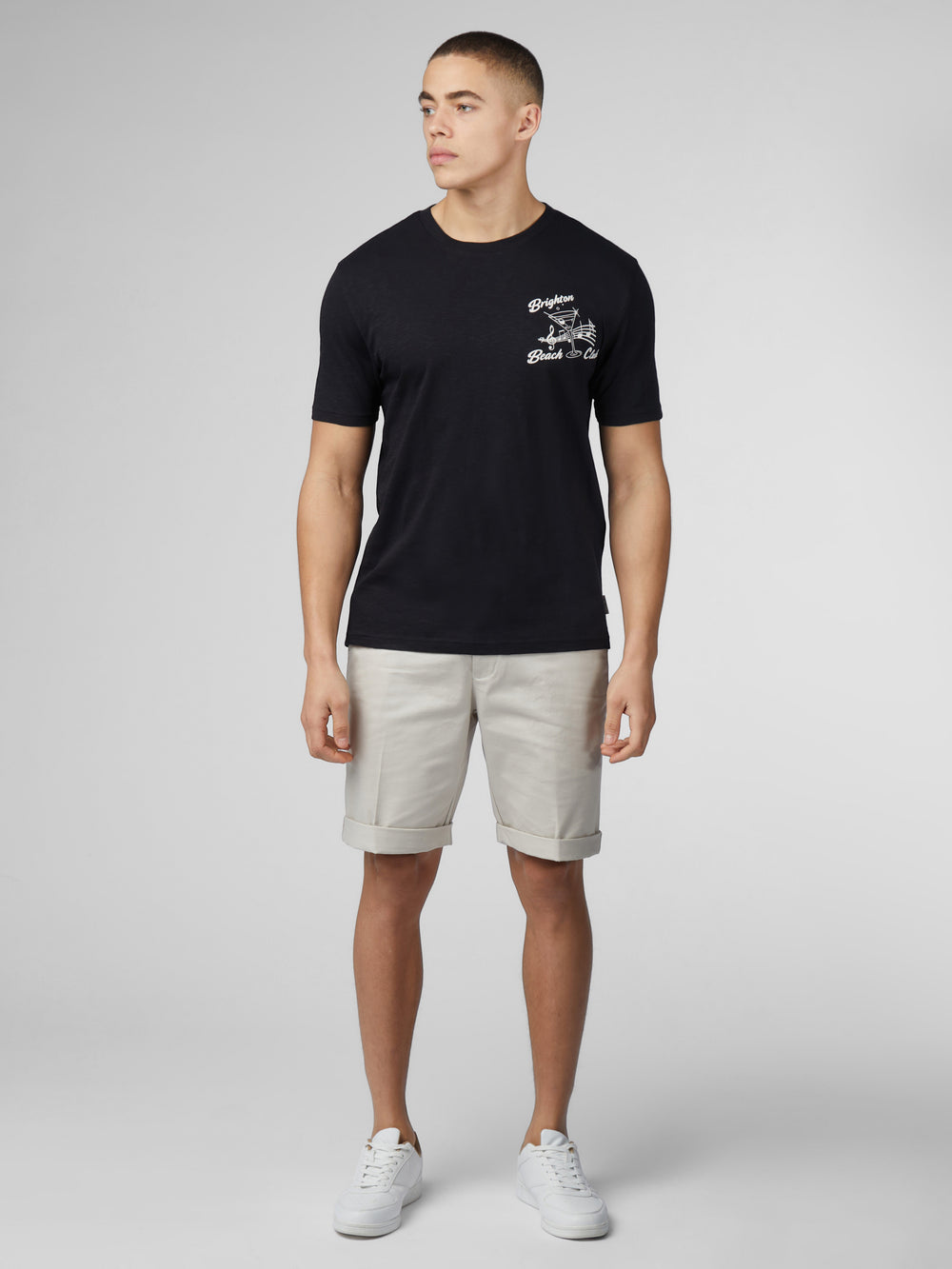 Camiseta Ben Sherman Signature Brighton Beach Club Pretas | TKUM85319