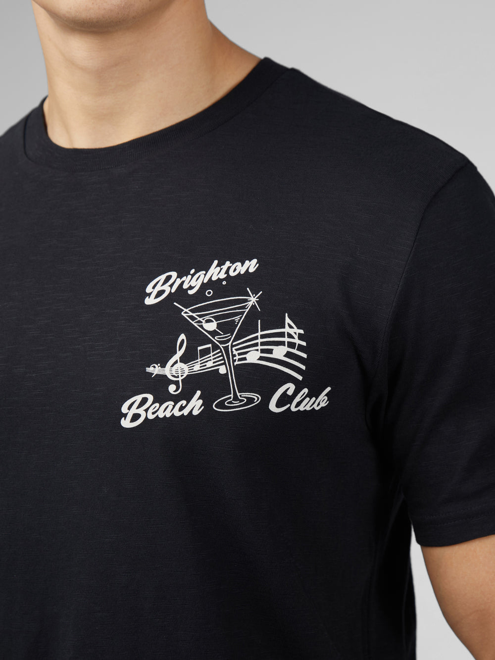 Camiseta Ben Sherman Signature Brighton Beach Club Pretas | TKUM85319