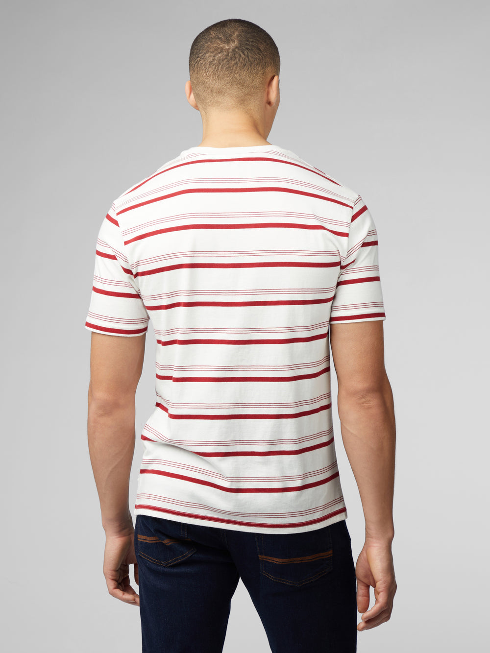 Camiseta Ben Sherman Signature Fine Stripe Branco | JZIL45719