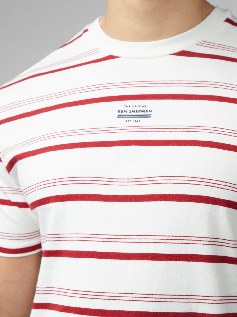 Camiseta Ben Sherman Signature Fine Stripe Branco | JZIL45719