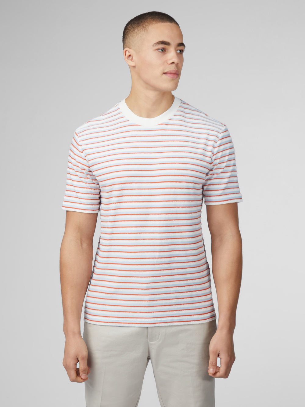 Camiseta Ben Sherman Signature Loopback Stripe Azuis | LTUY54280