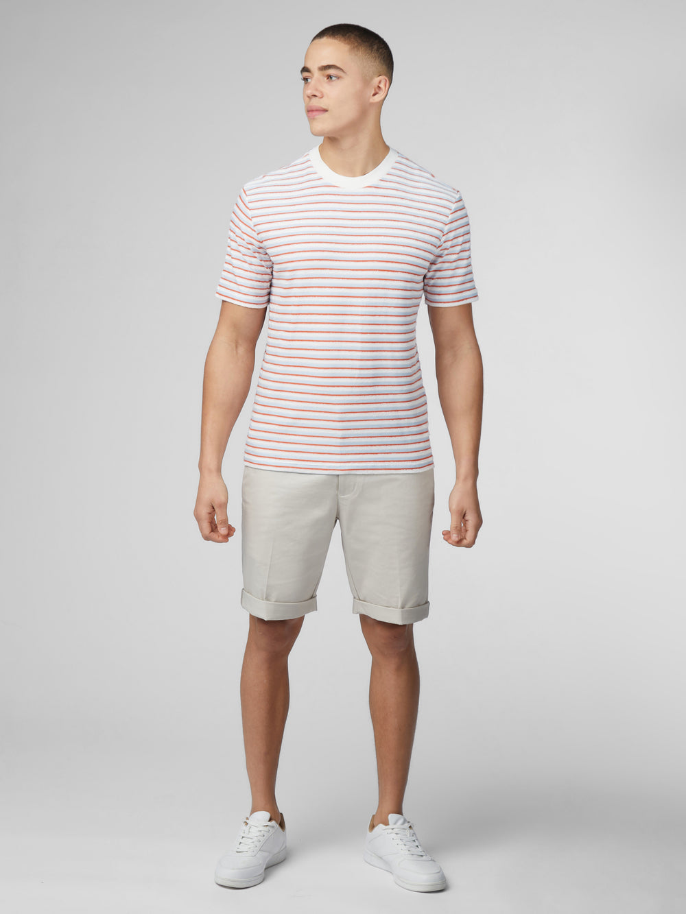 Camiseta Ben Sherman Signature Loopback Stripe Azuis | LTUY54280