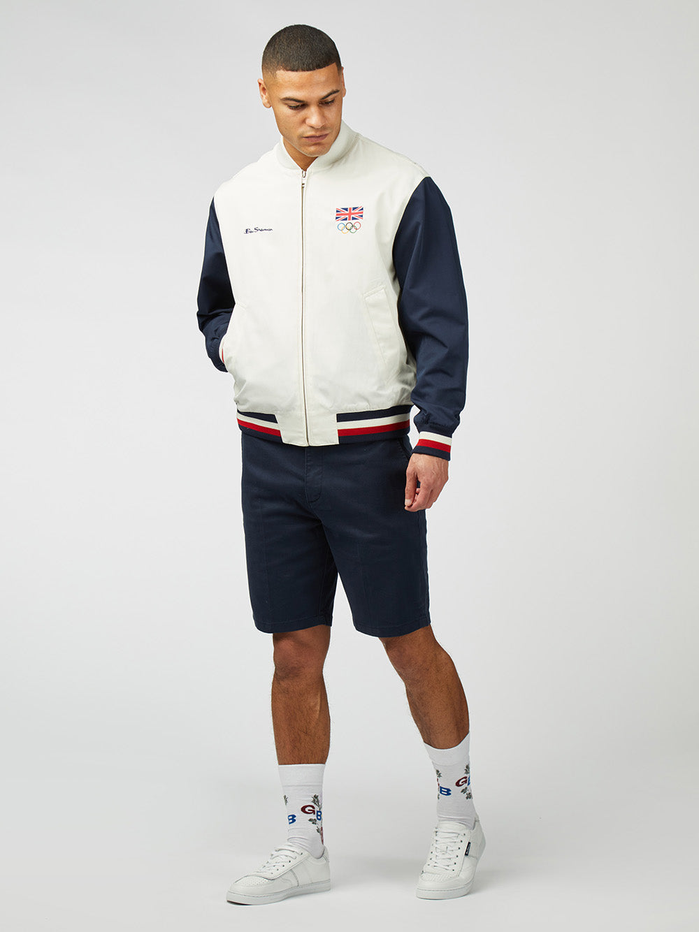 Casacos Ben Sherman Team GB Commercial Bomber Branco | OIUZ47520