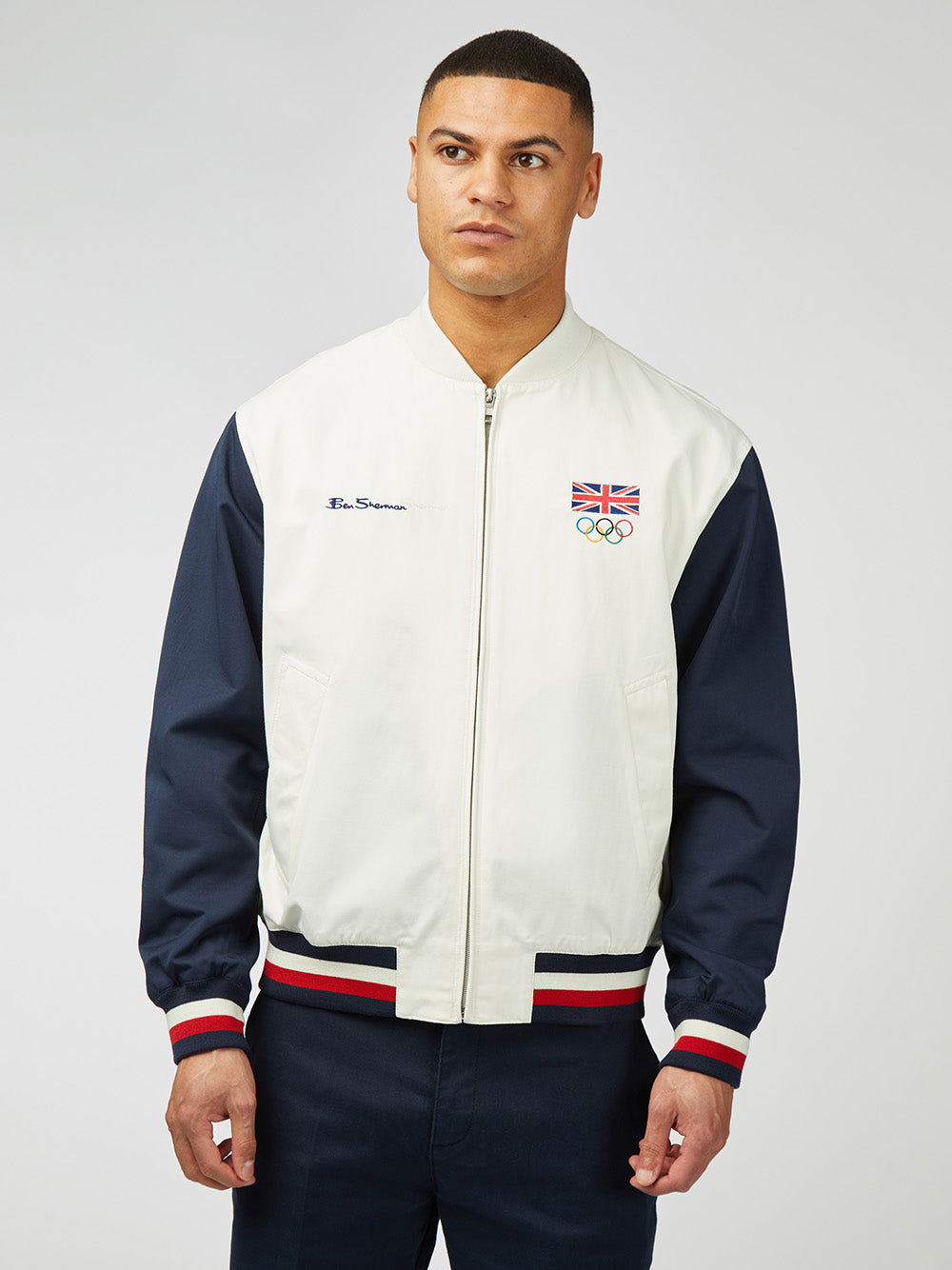 Casacos Ben Sherman Team GB Commercial Bomber Branco | OIUZ47520