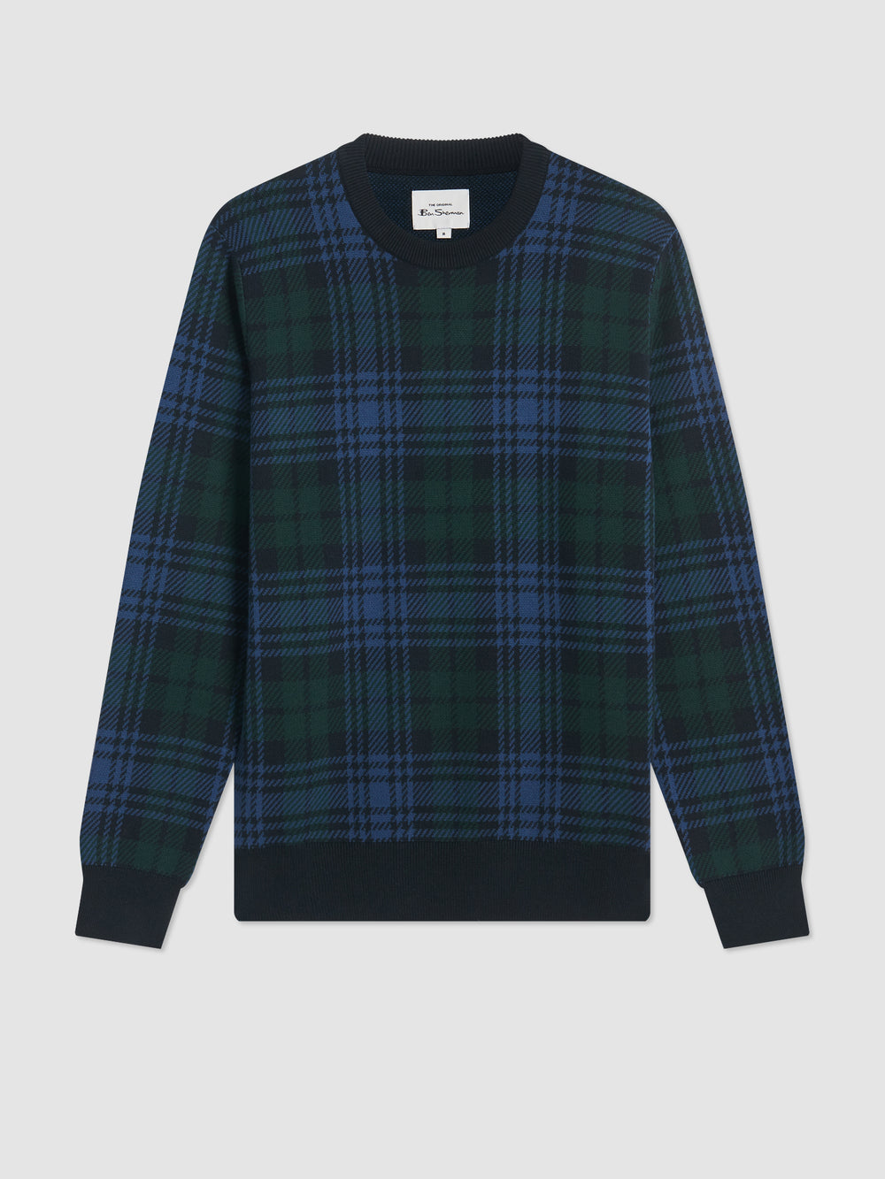 Knitwear Ben Sherman Blackwatch Check Crewneck Pretas | IPTG53096