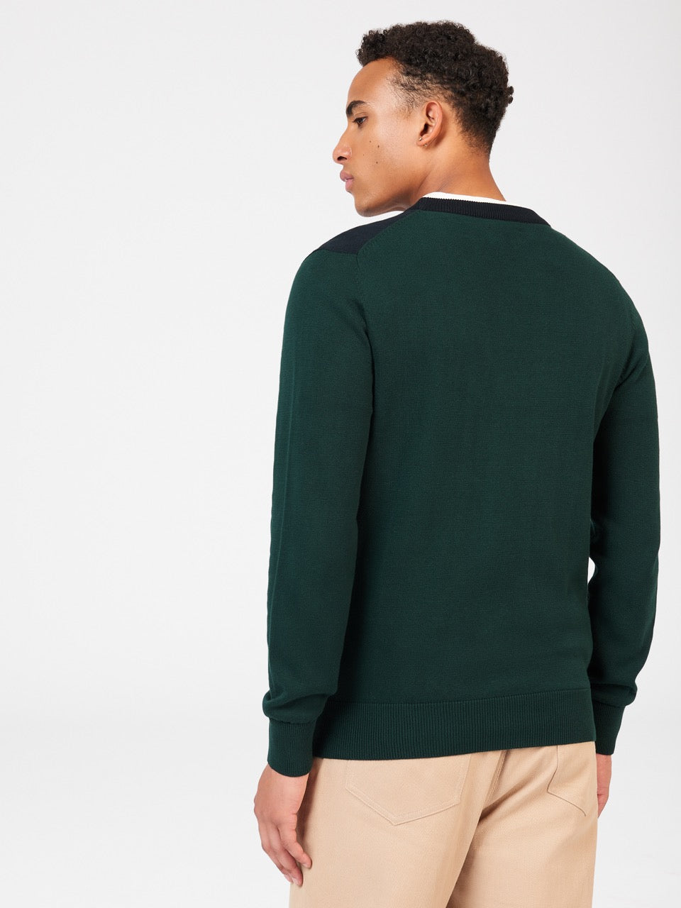 Knitwear Ben Sherman Chest Stripe Crewneck Verdes Escuro | COHZ08791