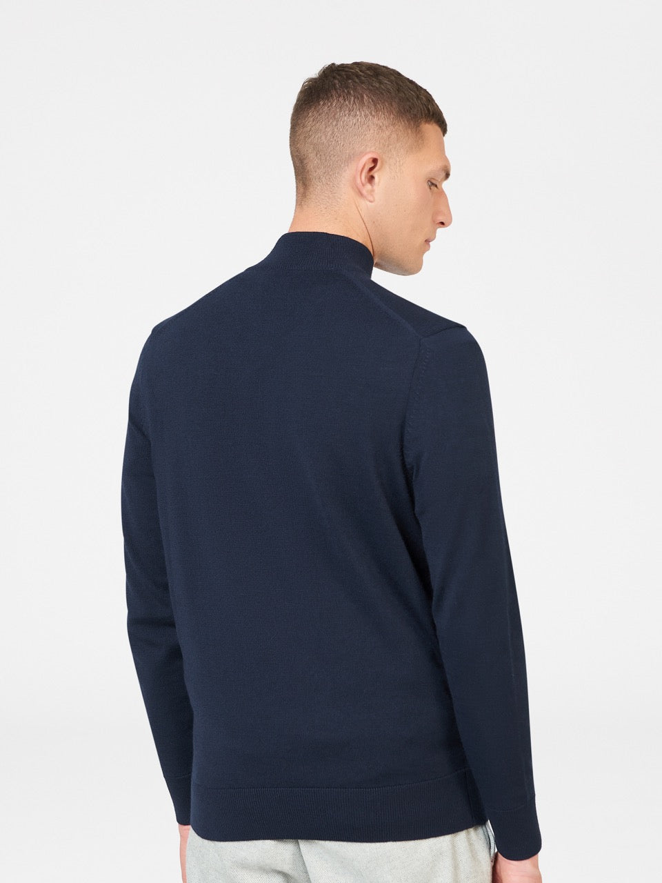 Knitwear Ben Sherman Merino Half-Zip Azul Marinho | PDTK21908