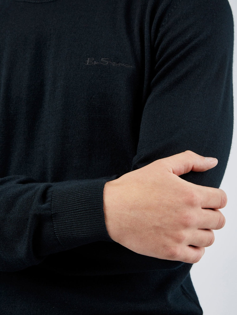 Knitwear Ben Sherman Signature Crewneck Pretas | TFJS02698