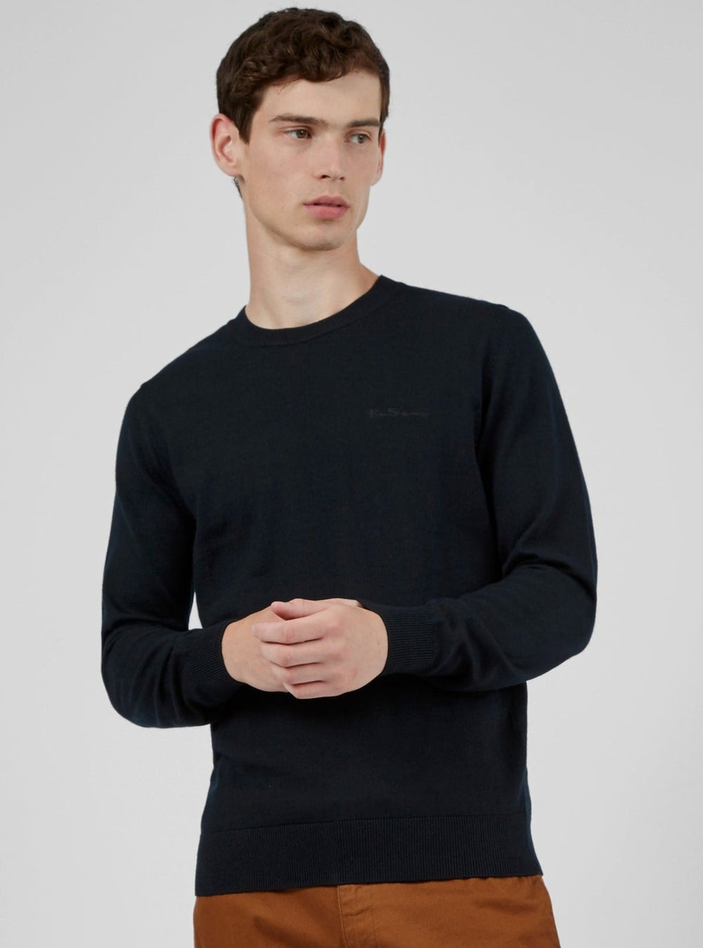 Knitwear Ben Sherman Signature Crewneck Pretas | TFJS02698