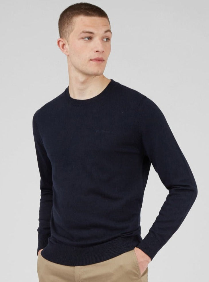 Knitwear Ben Sherman Signature Crewneck Azul Marinho | XYQP98325