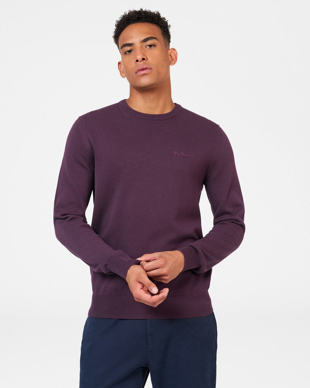 Knitwear Ben Sherman Signature Crewneck Roxo | YCFN28960