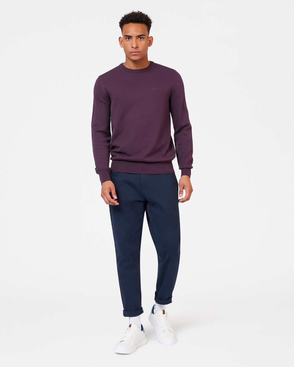 Knitwear Ben Sherman Signature Crewneck Roxo | YCFN28960