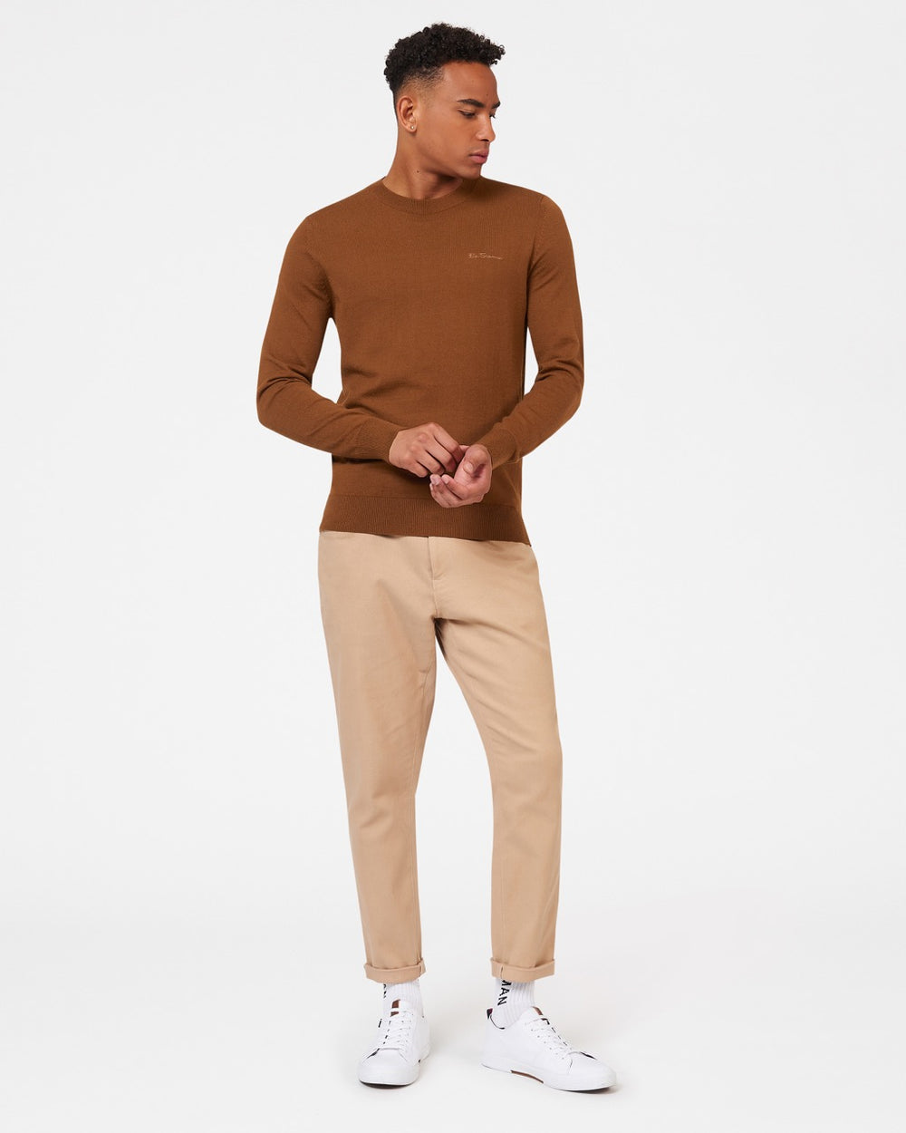 Knitwear Ben Sherman Signature Merino Crewneck Marrom | ABMG09513