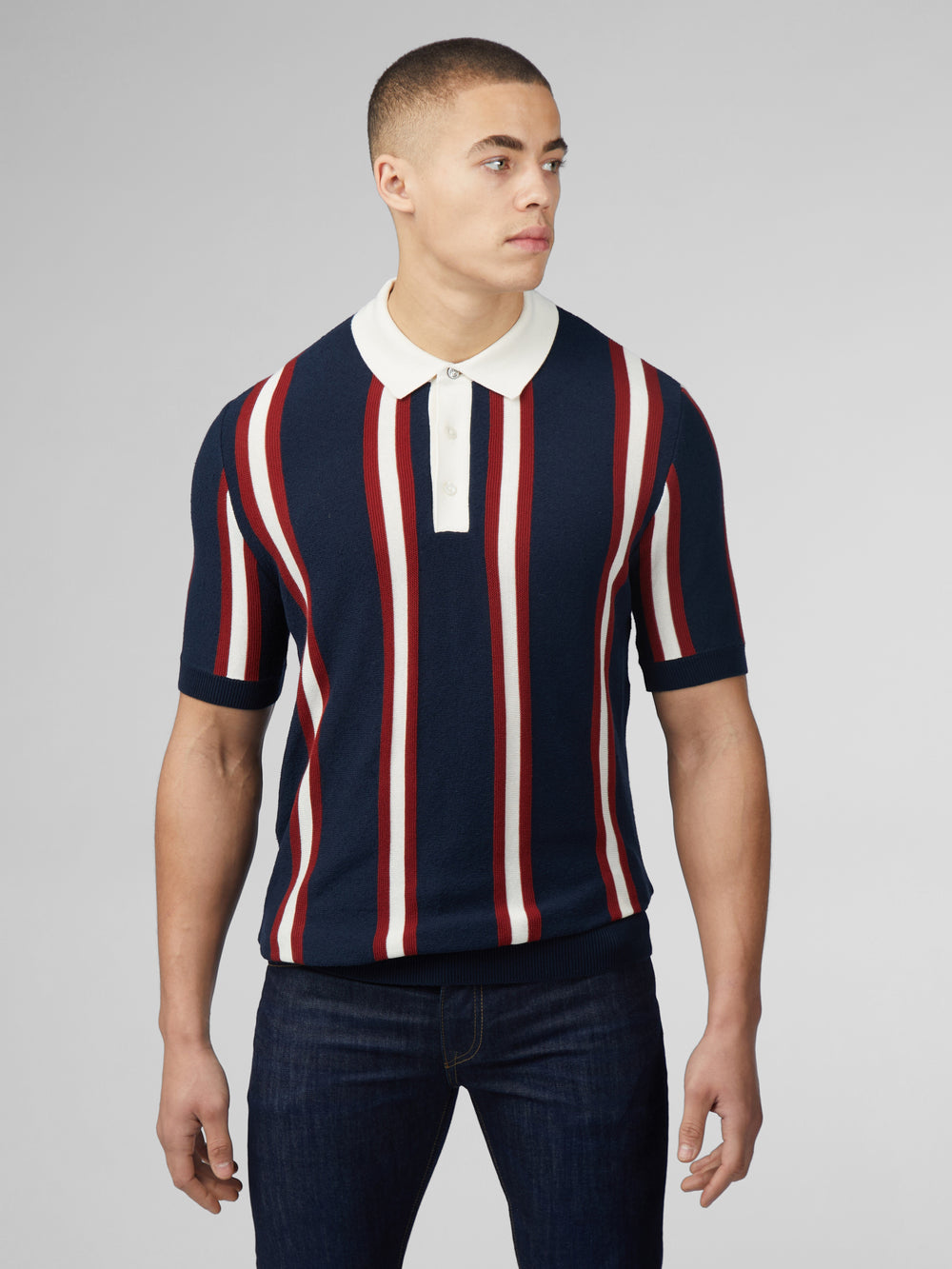 Knitwear Ben Sherman Signature Mod Rugby Azul Marinho | ARQM12489