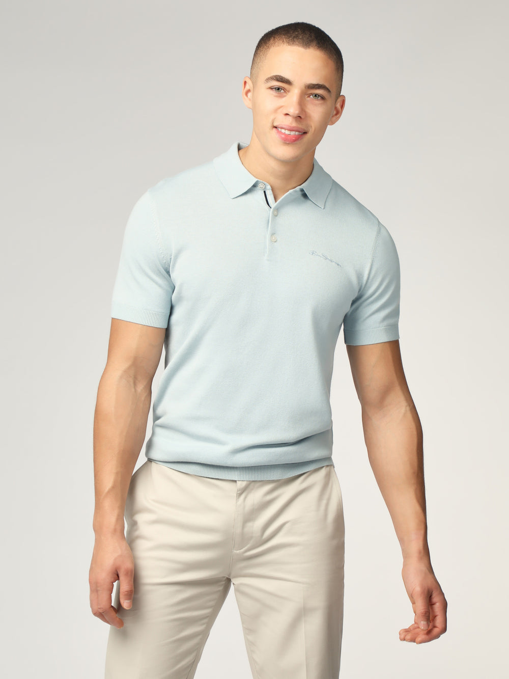 Knitwear Ben Sherman Signature Short Sleeve Polo Azuis | HUZP36251