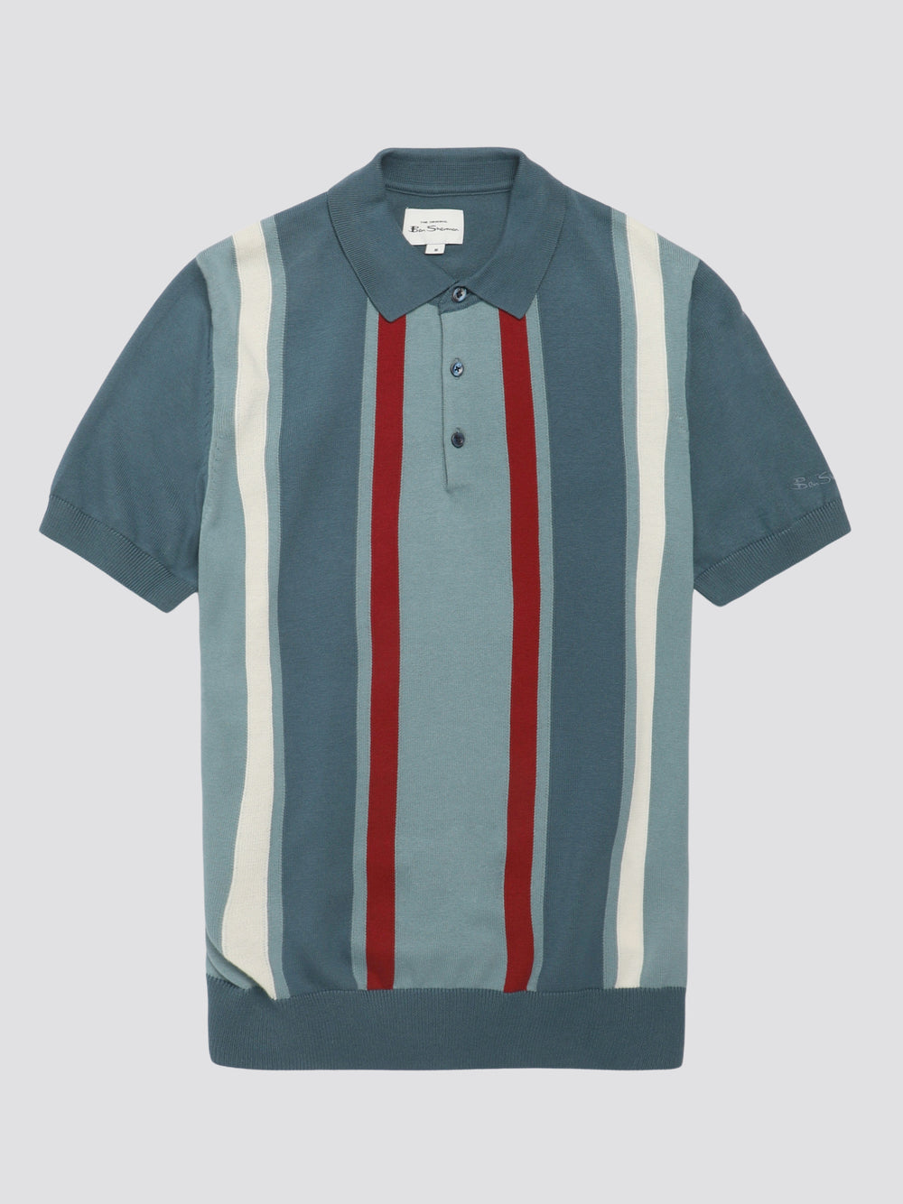 Knitwear Ben Sherman Signature Vertical Stripe Polo Turquesa | JQGP39168