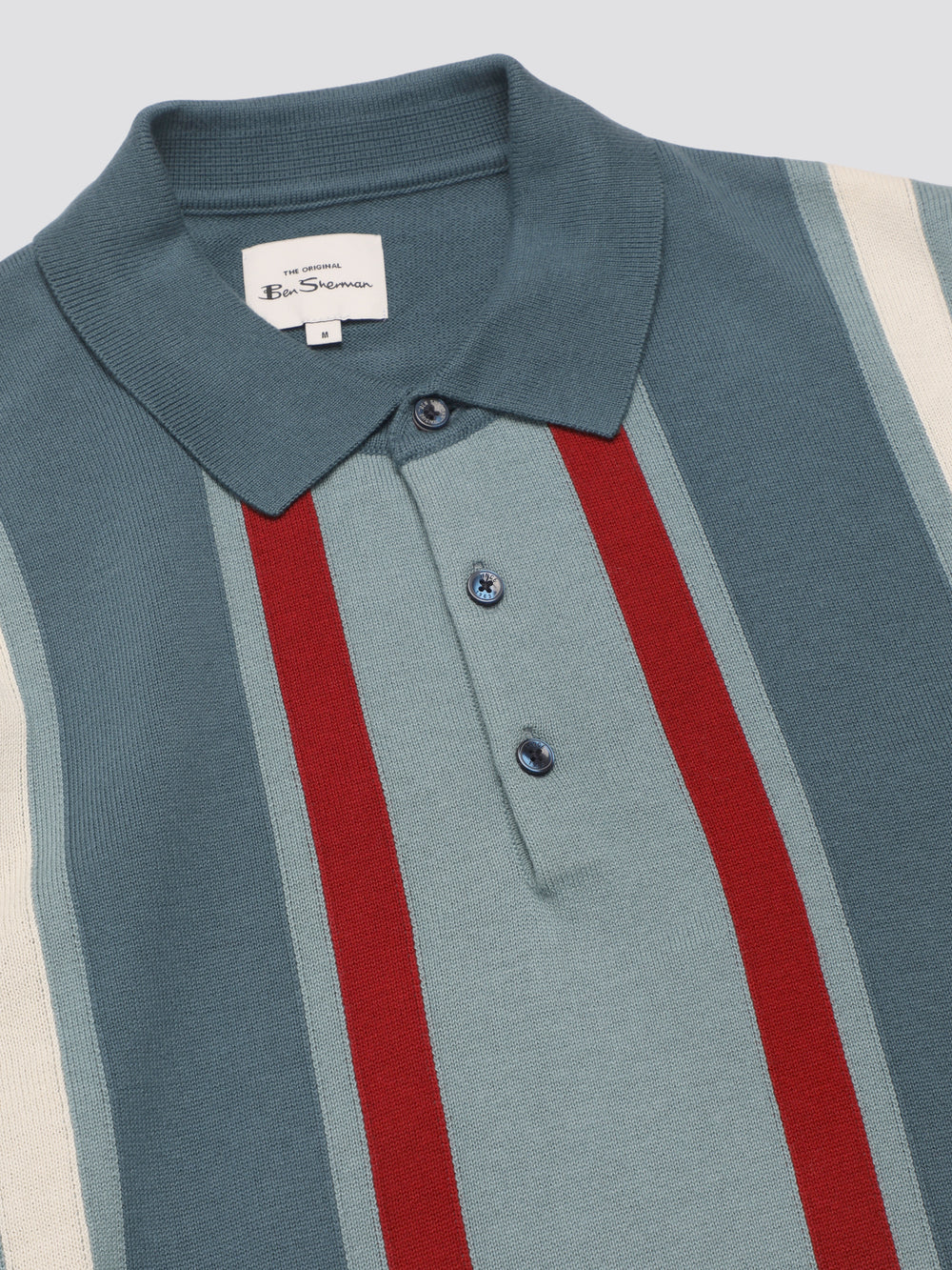 Knitwear Ben Sherman Signature Vertical Stripe Polo Turquesa | JQGP39168