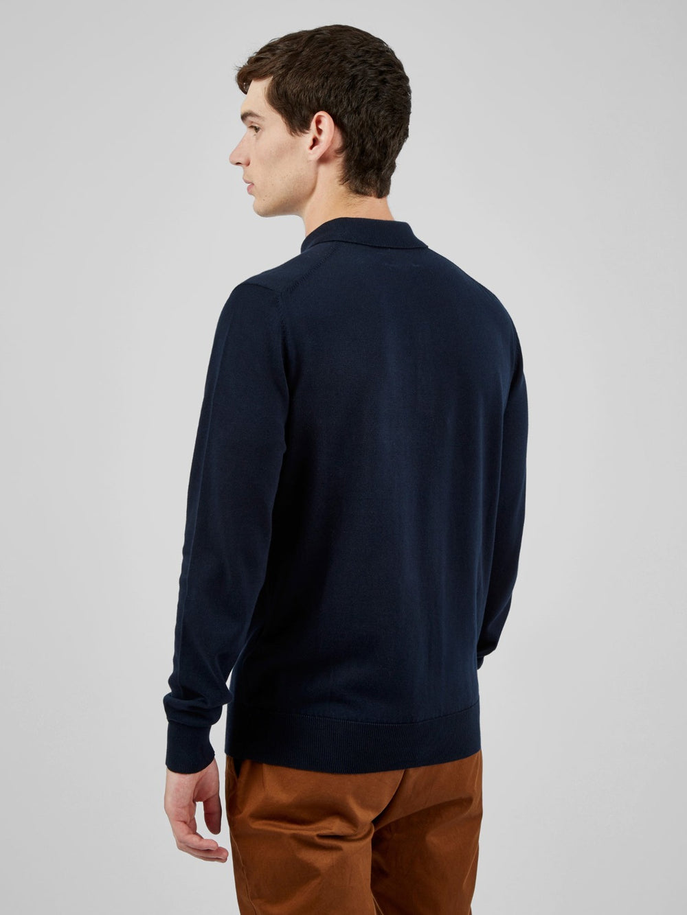 Suéteres Com Gola Polo Ben Sherman Signature Long-Sleeve Azul Marinho | HRNS81409