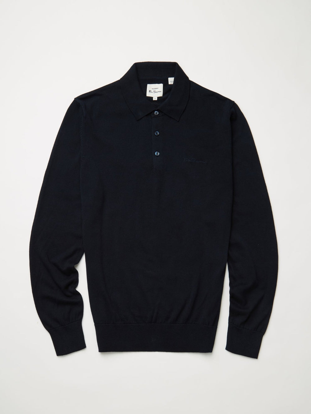 Suéteres Com Gola Polo Ben Sherman Signature Long-Sleeve Azul Marinho | HRNS81409